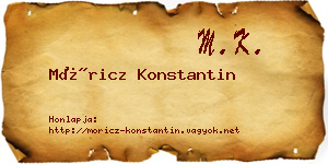 Móricz Konstantin névjegykártya